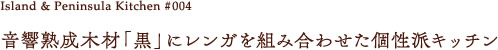 音響熟成木材「黒」にレンガを組み合わせた個性派キッチン